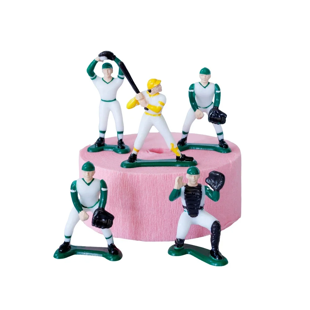 VTG 1981 Wilton Baseball Players Set of 5 Cake Toppers Boys Sport Party Favors